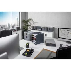 Durable Schubladenbox 760127, Varicolor 1 SAFE, A4, Kunststoff, 1 Fach, Abschließbar, Gelb / Grau -Durable 0a4610858d3cff30e643a639fb8fafdef2091012 schubladenbox durable 760127 varicolor 1 safe a4