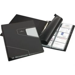 Durable Visitenkartenbuch 2462-58 Visifix Pro, A4, A-Z, Kunststoff, Anthrazit, 4-Ring, Für 400 Karten