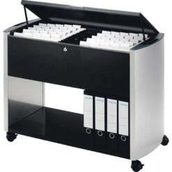 Durable 22 Durable Hängeregistraturwagen 3080-121 DesignLine, Für 100 Mappen A4, Anthrazit/silber, Abschließbar
