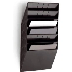 Durable Prospekthalter 1709785060 Flexiboxx, Wandprospekthalter Kunststoff 6 X A4 Quer, Schwarz
