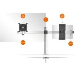 Durable Monitorhalterung 5088-23, Silber, Mit Tablethalterung, Kabelloch-Befestigung -Durable 0efd17f3b399d7023e1fbf205f1abde662f8dfbc monitorhalterung durable 5088 23 silber