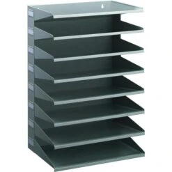 Durable Sortierstation 3361-10 Sortierreck, A4, 8 Fächer, 8 Etagen, Metall, Grau
