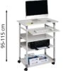 Durable Computertisch 3720-10, SYSTEM, Höhenverstellbar, 75 X 95-115 X 53,4cm, Lichtgrau