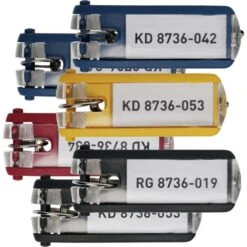 Durable Schlüsselanhänger Key Clip 1957-00, Aufklappbar, Kunststoff, Farbig Sortiert, 6 Stück