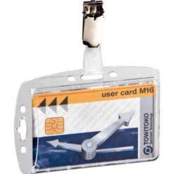 Durable Ausweishalter 8005-19, Hartplastik, Clip, Ausweishülle, Transparent, 25 Stück