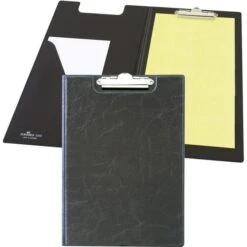 Durable Klemmbrettmappe 235501, A4, Kunststoffbezug In Lederoptik, Schwarz