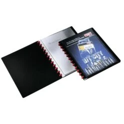 Durable Sichtbuch 2427-01, Duralook Easy Plus, A4, Schwarz, Mit Außentasche, 20 Hüllen