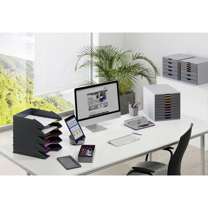 Durable Briefablage 7705-57, Varicolor Set, A4, Grau / Bunt, Kunststoff, 5 Stück – Bild 2