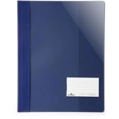 Durable Schnellhefter 2690-07, A4 Überbreite, Dunkelblau, Aus PVC, Vorderdeckel Transparent