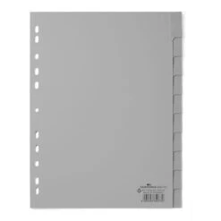 Durable 6441-10 Register Kunststoff, A4, Blanko, 10-teilig, Grau, Mit Fenstertaben