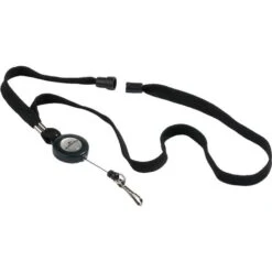 Durable Ausweishalter 8223-01, Kunststoff, Textilband, Jojo, Schwarz, 10 Stück