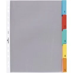 Durable Prospekthüllen 663019, A4, Genarbt, 0,13 Mm, Oben Offen, 5 Taben