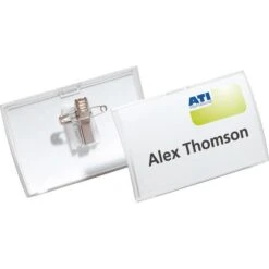 Durable Namensschilder 8693, Click Fold, 90 X 54mm, Mit Kombiklemme, Kunststoff, 5 Stück