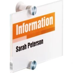 Durable Türschild 4821-19 Crystal Sign A6, Transparent, Aus Acrylglas, 14,8 X 10,5cm