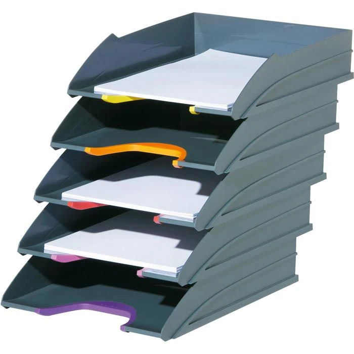 Durable Briefablage 7705-57, Varicolor Set, A4, Grau / Bunt, Kunststoff, 5 Stück – Bild 5