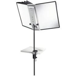 Durable Sichttafelsystem 5818-00 Desk Clamp 10, A4, Mit Tischstativ, Schwarz, Inkl. 10 Sichttafeln