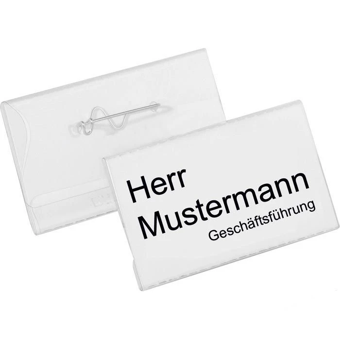 Durable Namensschilder 8006-19, 60 X 30 Mm, Mit Nadel, Kunststoff, 100 Stück 1 Durable Namensschilder 8006-19, 60 X 30 Mm, Mit Nadel, Kunststoff, 100 Stück