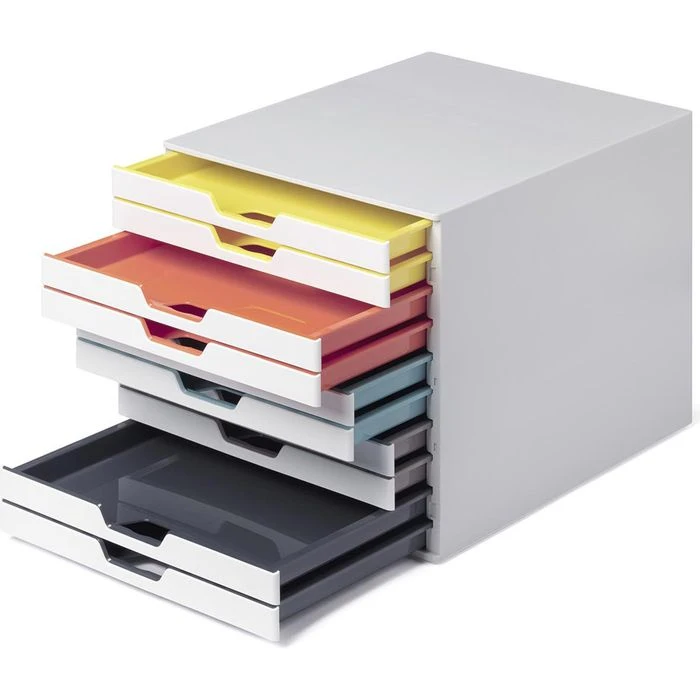 Durable Schubladenbox 763027, Varicolor Mix 10, A4, Kunststoff, 10 Fächer, Geschlossen, Bunt / Weiß – Bild 3