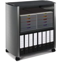 Durable 3101-125 Design Line Bürowagen, 77 X 82 X 44cm, Silber / Anthrazit