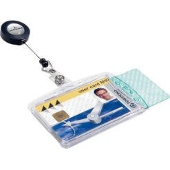 Durable Ausweishalter 8224-19, Hartplastik, Jojo Mit Clip, Ausweishülle, 2 Karten, 10 Stück