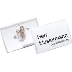 Durable Namensschilder 8211, Click Fold, 75x40 Mm, Mit Kombiklemme, Kunststoff, 25 Stück
