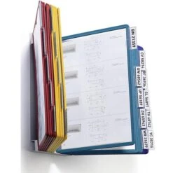 Durable Sichttafelsystem 5512-00 Vario Wall 20, A4, Wandhalter, Farbig Sortiert, Inkl. 20 Sichttafeln