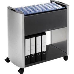 Durable Hängeregistraturwagen 3076-121 DesignLine, Für 80 Mappen A4, Anthrazit / Silber