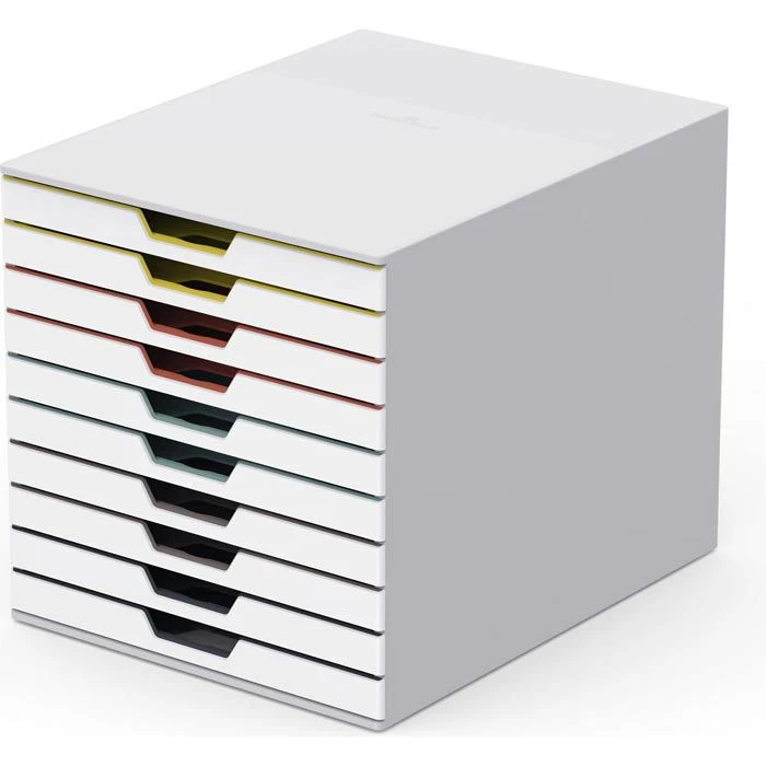 Durable Schubladenbox 763027, Varicolor Mix 10, A4, Kunststoff, 10 Fächer, Geschlossen, Bunt / Weiß – Bild 2