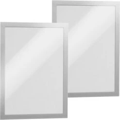 Durable Inforahmen 4841-23 Duraframe Sun, A4, Rückseite Selbsthaftend, Silber, 2 Stück