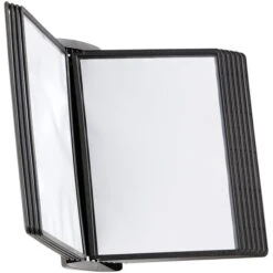 Durable Sichttafelsystem Sherpa Style Wall 10, 5854-01, A4, Wandhalter, Schwarz, 10 Sichttafeln