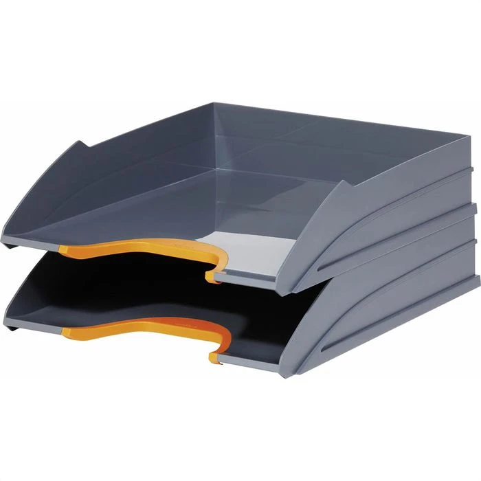 Durable Briefablage 7702-09, Varicolor Set Duo, A4, Grau / Orange, Kunststoff, 2 Stück