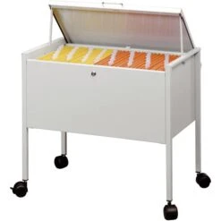 Durable Hängeregistraturwagen 3098-10 Economy, Für 80 Mappen A4, Grau, Abschließbar -Durable ec91de1c8896da4d7847c2dfcbab87a52d46cba8 haengeregistraturwagen durable 3098 10 economy