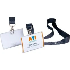 Durable Namensschilder 8217, Click Fold, 90 X 54mm, Mit Textilband, Kunststoff, 10 Stück