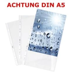 Durable Prospekthüllen 2651-19, A5, Glasklar, 0,06 Mm, Oben Offen, 25 Stück