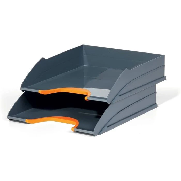 Durable Briefablage 7702-09, Varicolor Set Duo, A4, Grau / Orange, Kunststoff, 2 Stück – Bild 2